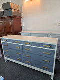 White / blue Lacquered dresser