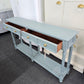 2 drawers teal sofa table