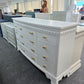 Gorgeous 12 drawers white bowfront dresser