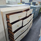Cream lacquered bowfront dresser