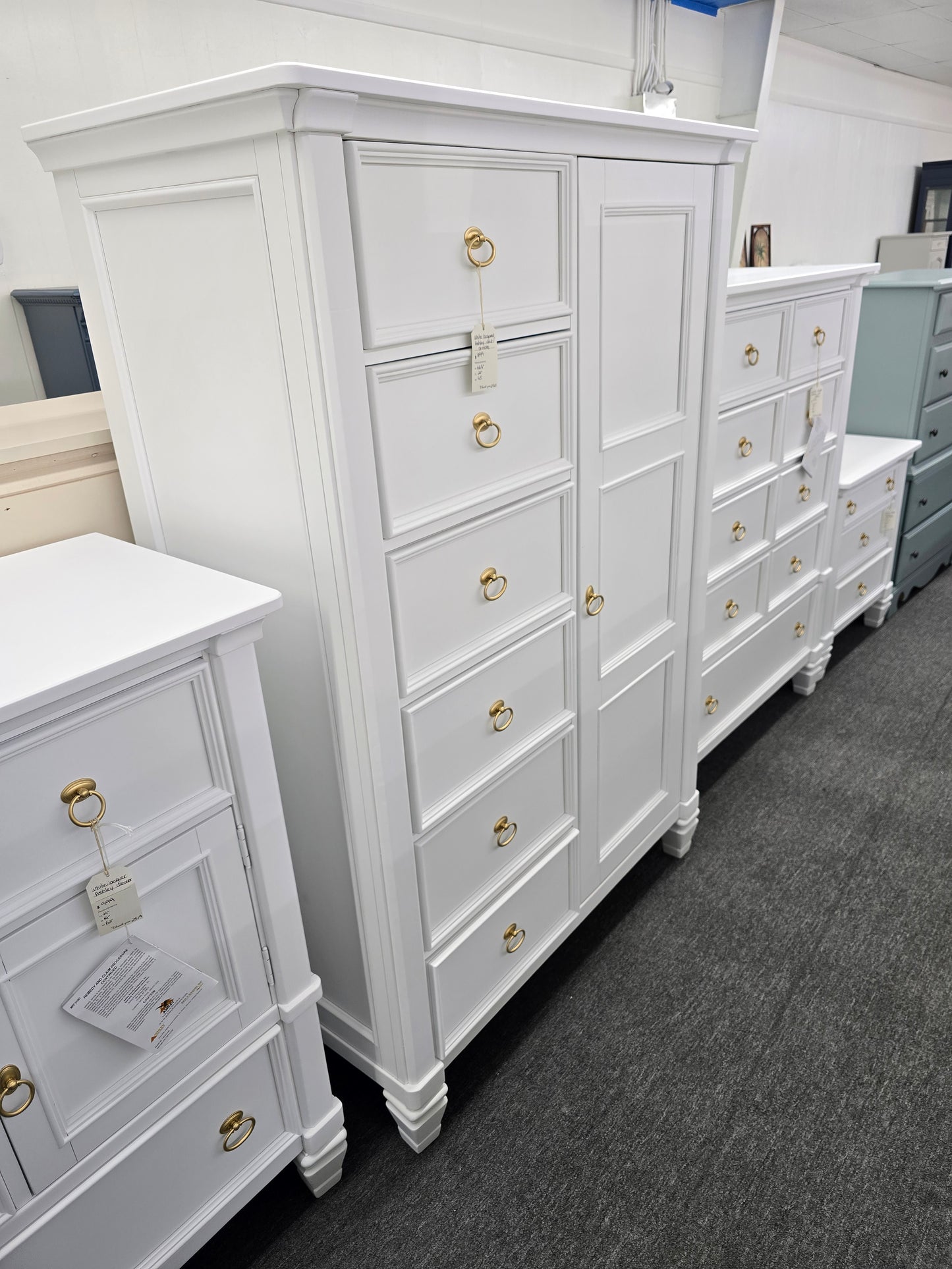 White lacquered Ashley chest/armoire