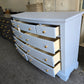 Blue bowfront dresser