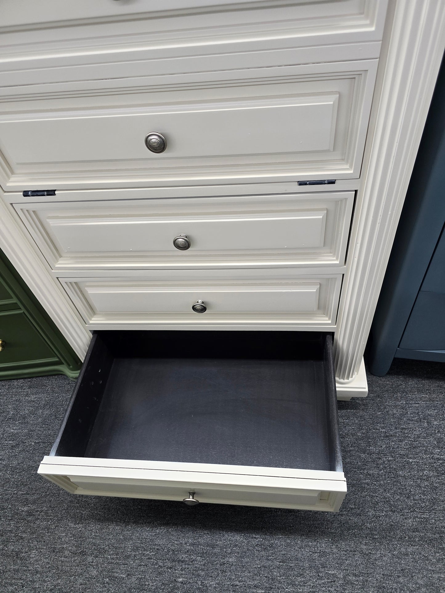 Drexel heritage cream lacquered chest/secretary