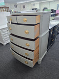 Solid wood gray bowfront chest