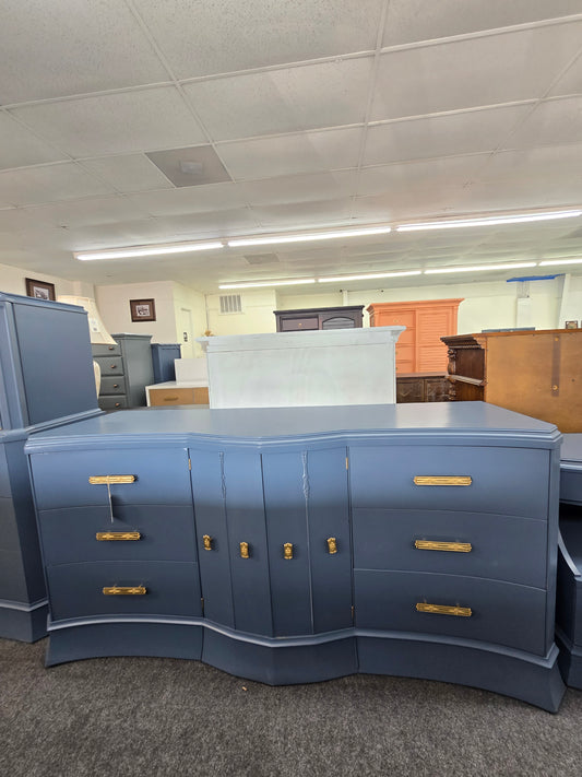 Antique deep blue long dresser
