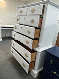 Vintage white Distressed chest of drawers