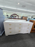 Pale pink 9 drawers dresser