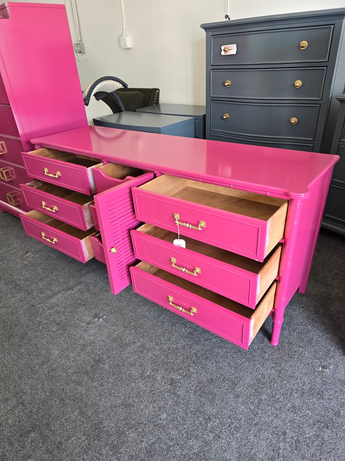 Bali Hai pink bamboo dresser