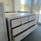 Super cute gray lacquer 6 drawers dresser