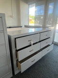Super cute gray lacquer 6 drawers dresser