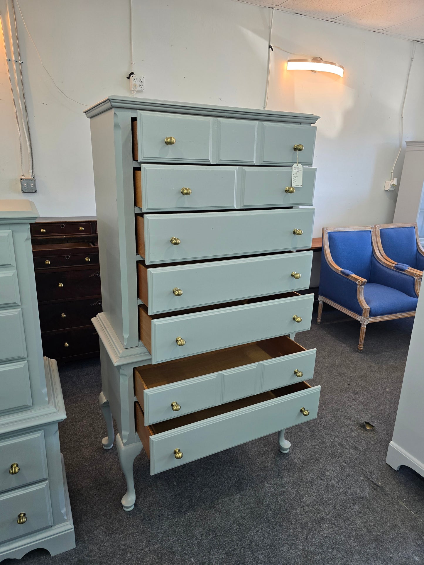 Kincaid solid wood tall gray chest