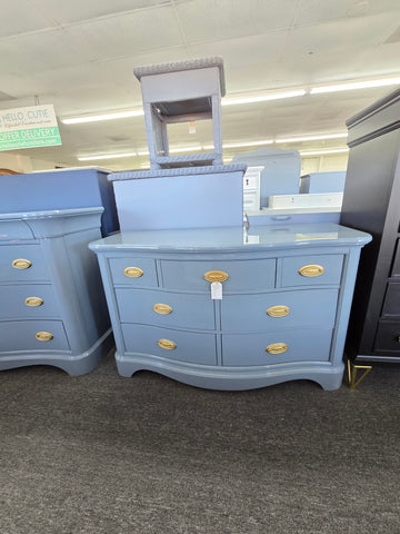 Blue lacquer gloss 7 drawers dresser