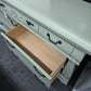 Green lacquered 7 drawers dresser