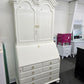 Off white lacquered tall secretary desk