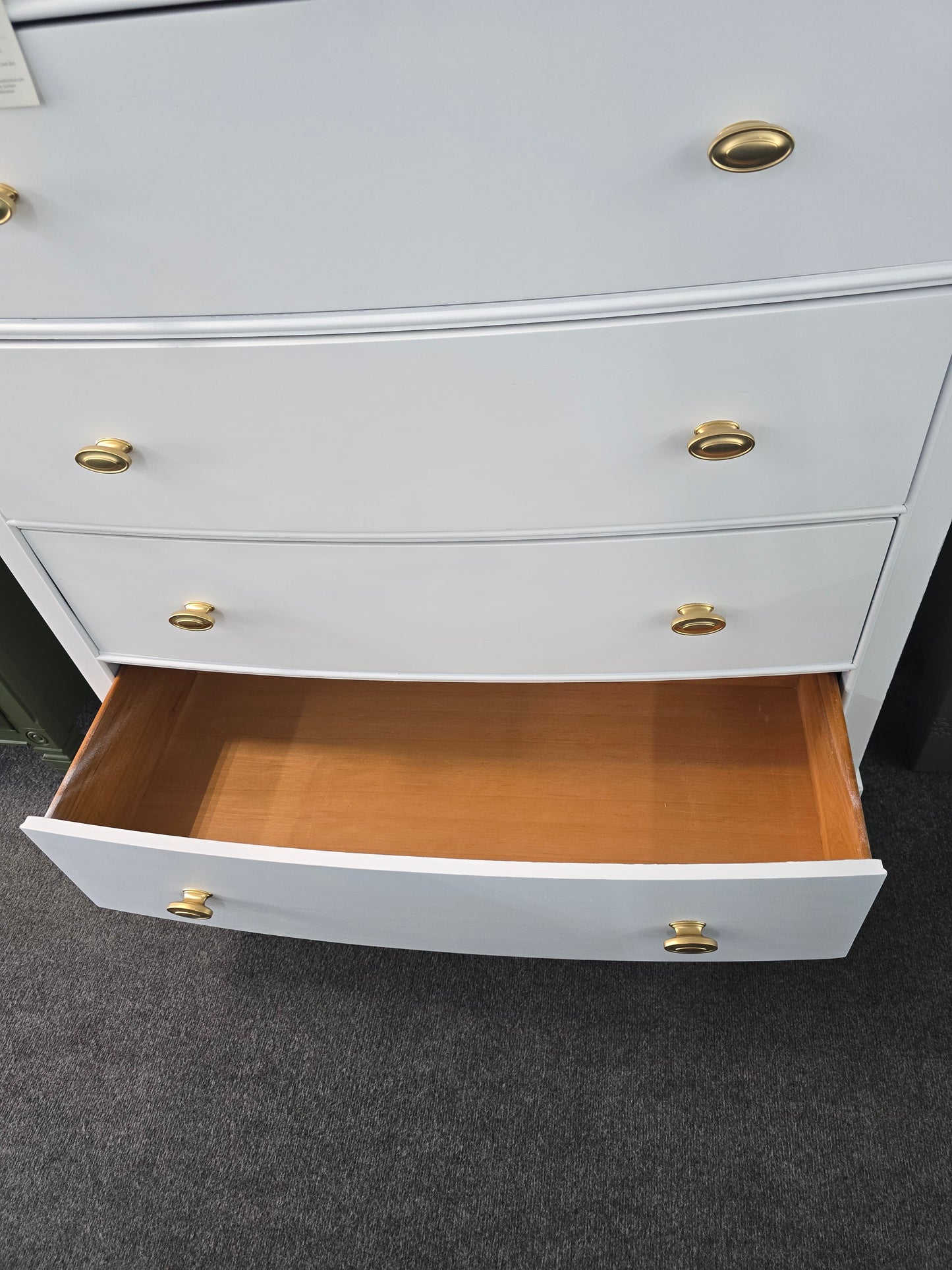 Solid wood 6 drawers tall white Distressed chest