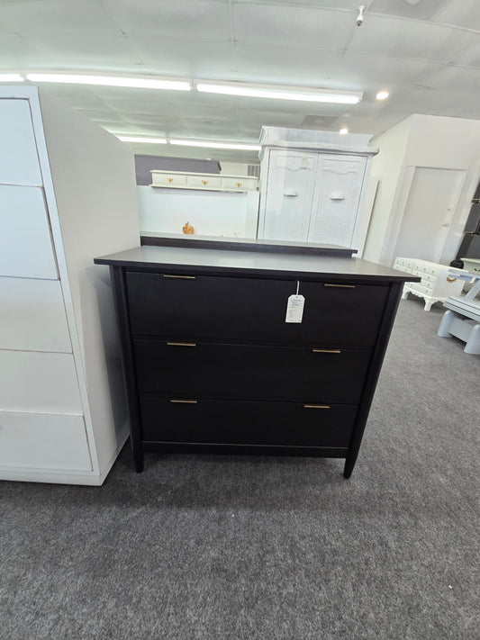 3 drawers black dresser