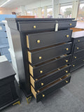 Black 6 drawers chest