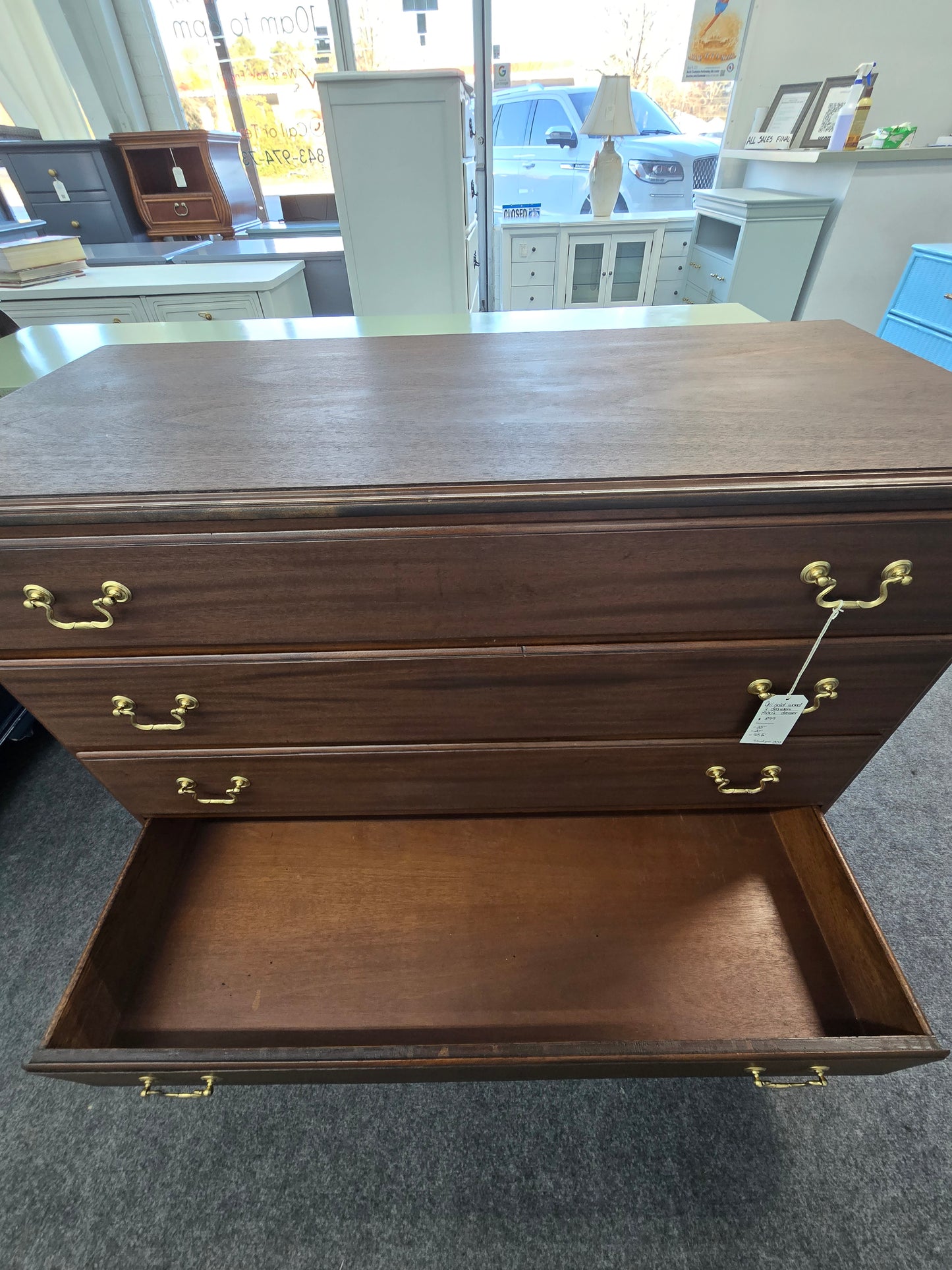 1950's solid wood 4 drawers dresser