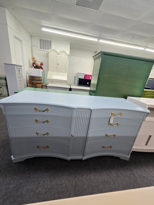 Solid wood baby blue 8 drawers dresser