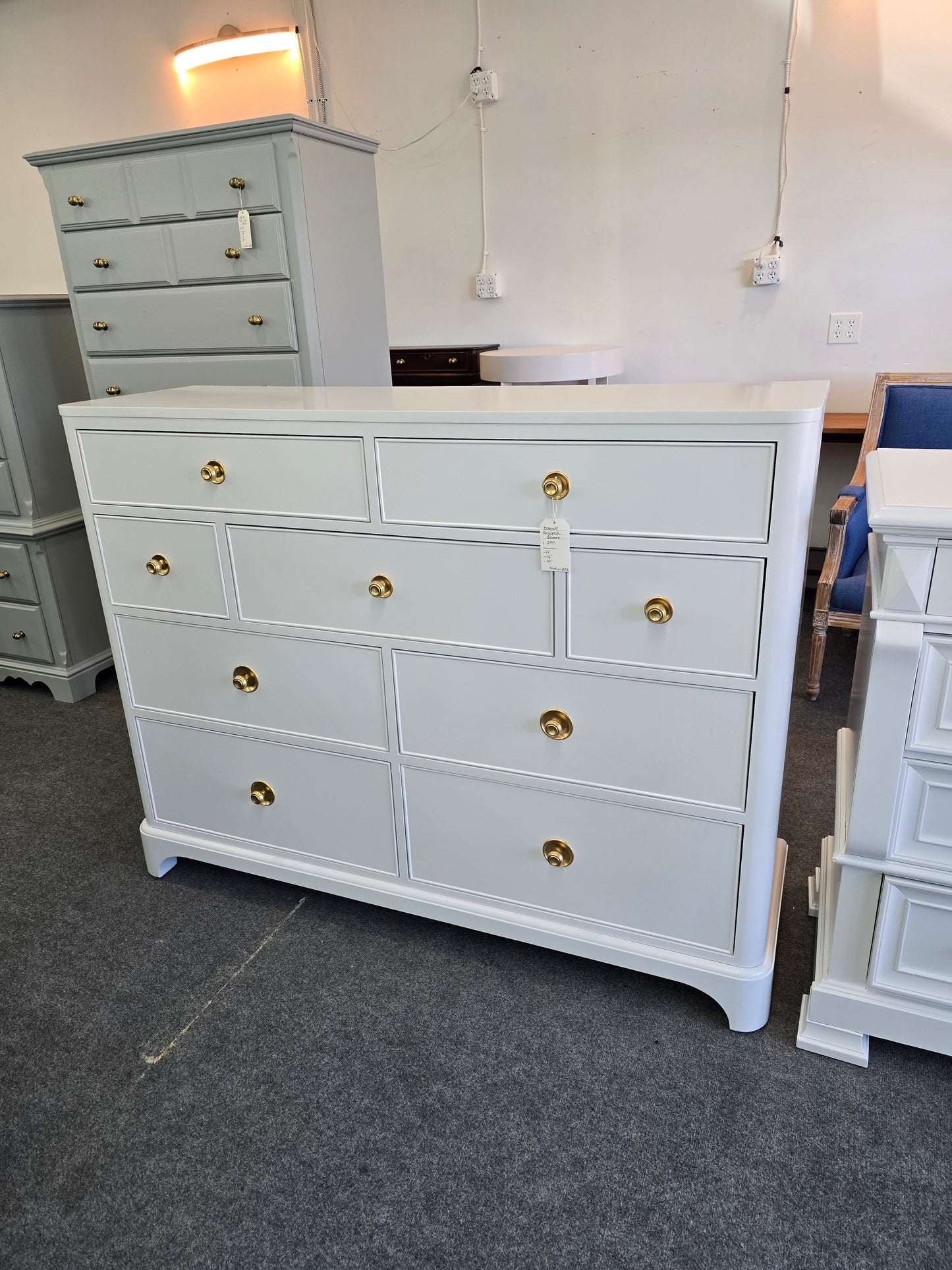 Bassett lacquered icy colored dresser