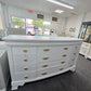 Gorgeous 12 drawers white bowfront dresser