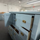 Baby blue solid wood Rustic dresser