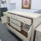 Cream 6 drawers 2 doors dresser