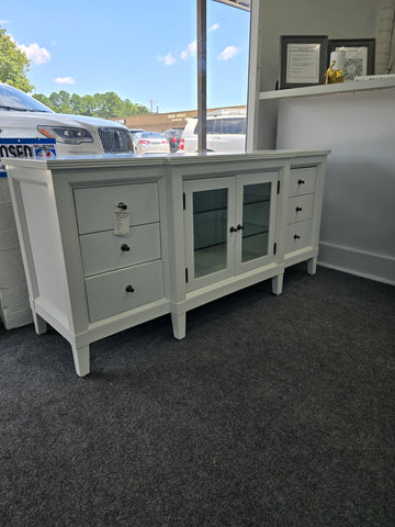 American Signature  Lacquered white TV stand