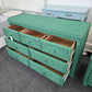 Green wicker 7 drawers dresser