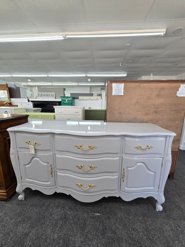 French provincial blue lacquered buffet