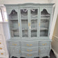 Solid wood teal french provincial china caninet