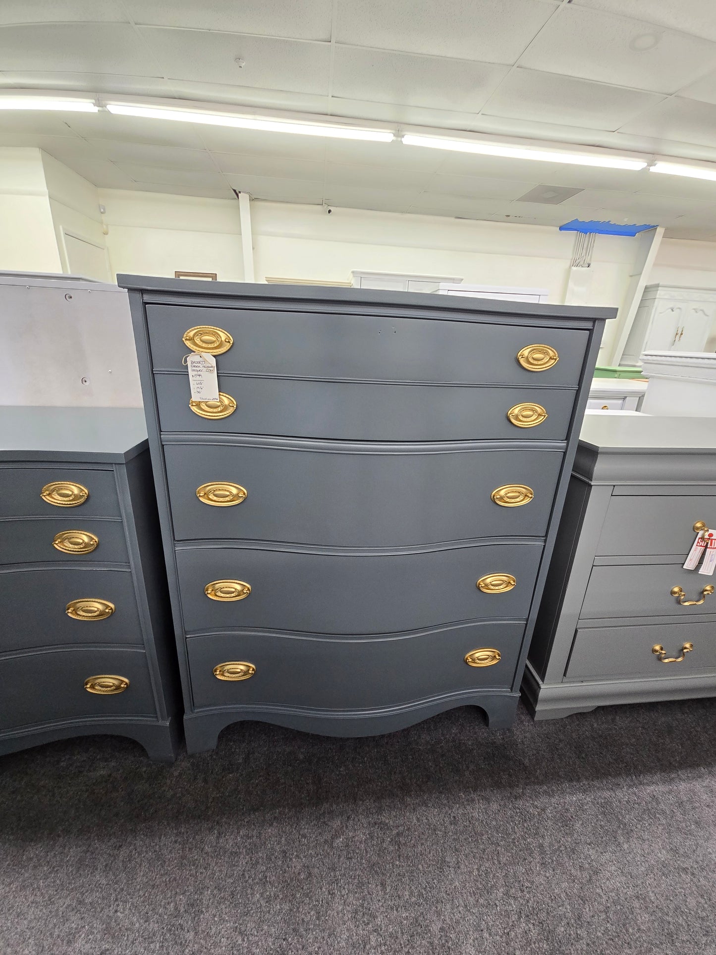 Bassett dark green lacquered chest