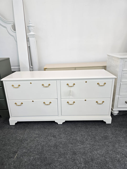 Solid wood off white dresser/file cabinet