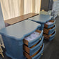 Blue ornate pair of nightstands
