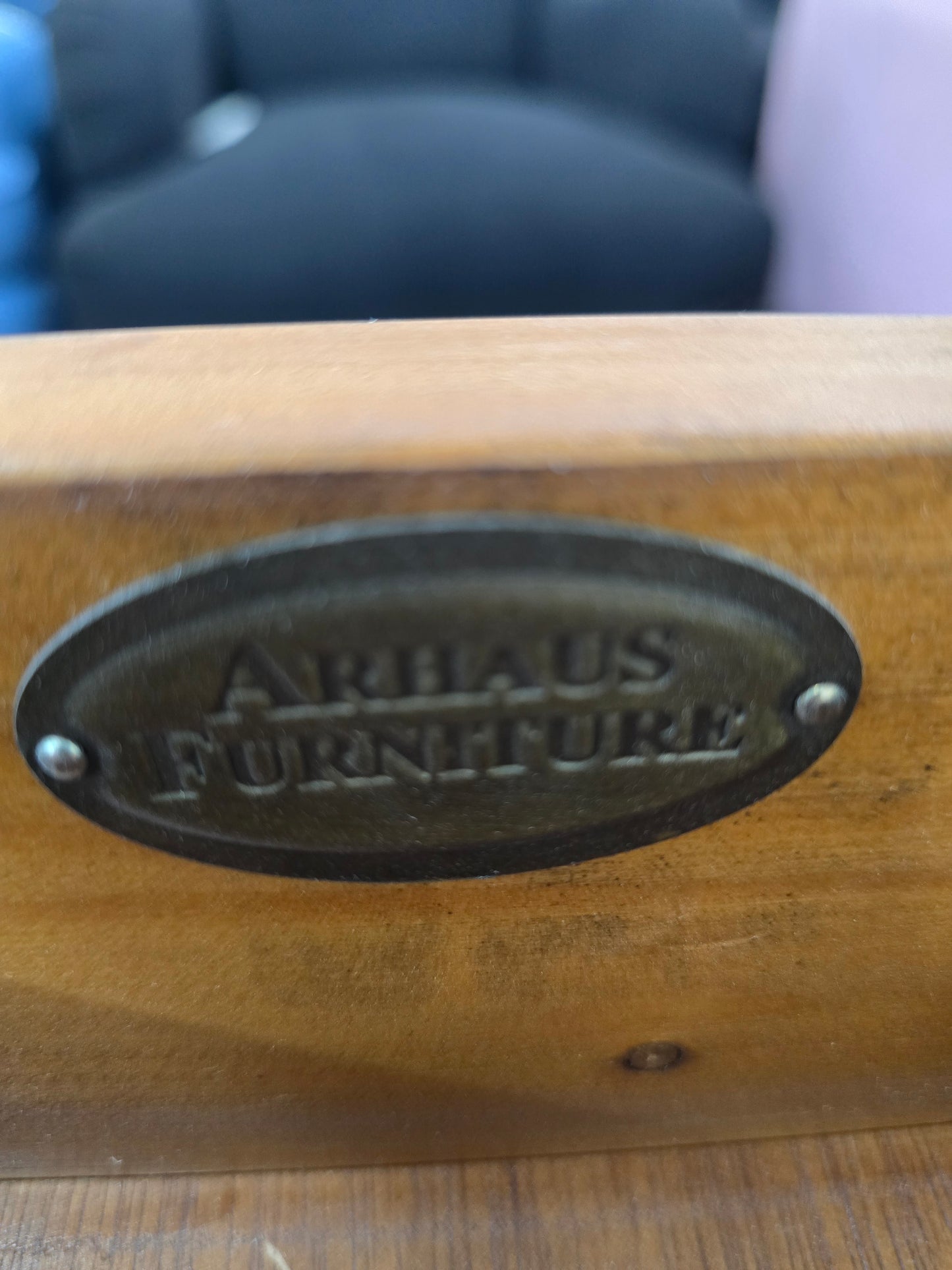 Solid wood pair of gray end tables
