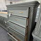 Pewter green carved chest