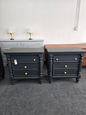 Gorgeous inkwell pair of nightstands