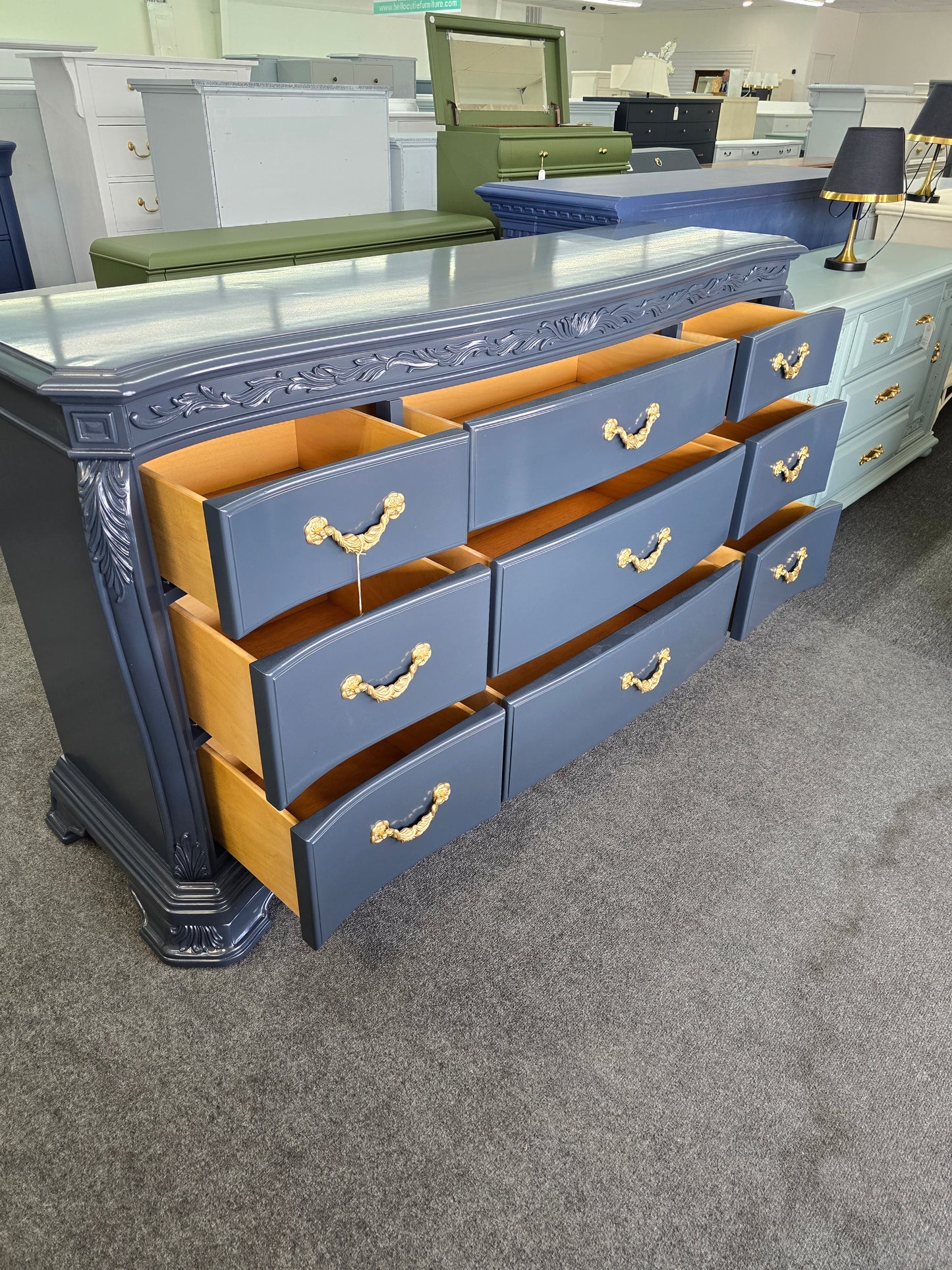 American Drew Inkwell lacquered dresser