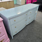 Blue lacquer 6 drawers dresser