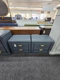Pair of gray nightstands