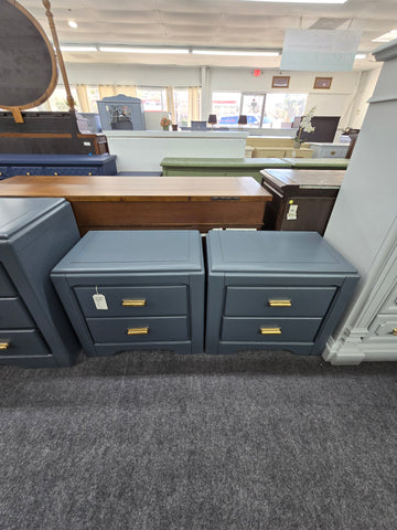 Pair of gray nightstands