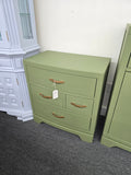 Oak moss green small dresser non symmetrical