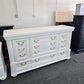 Gorgeous 12 drawers white carved dresser