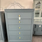 7 drawers blue gray chest