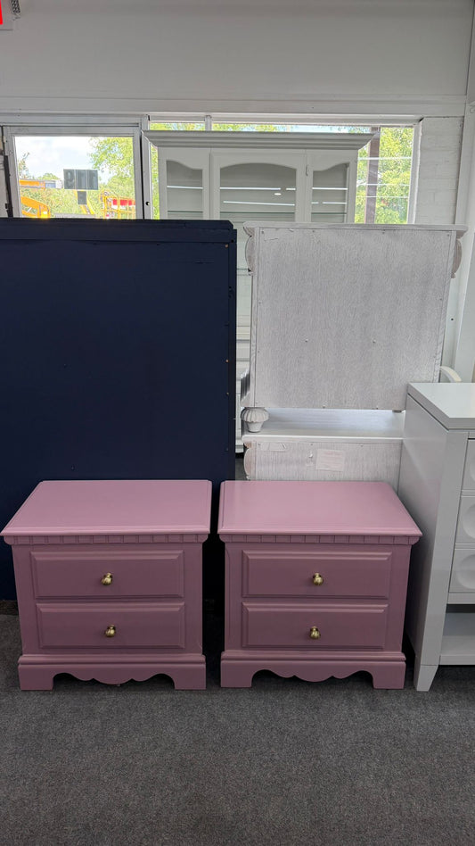 Purple cute pair of nightstands