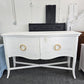 Gorgeous white Distressed rattan buffet