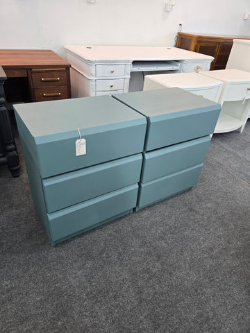 LANE pair of teal nightstands
