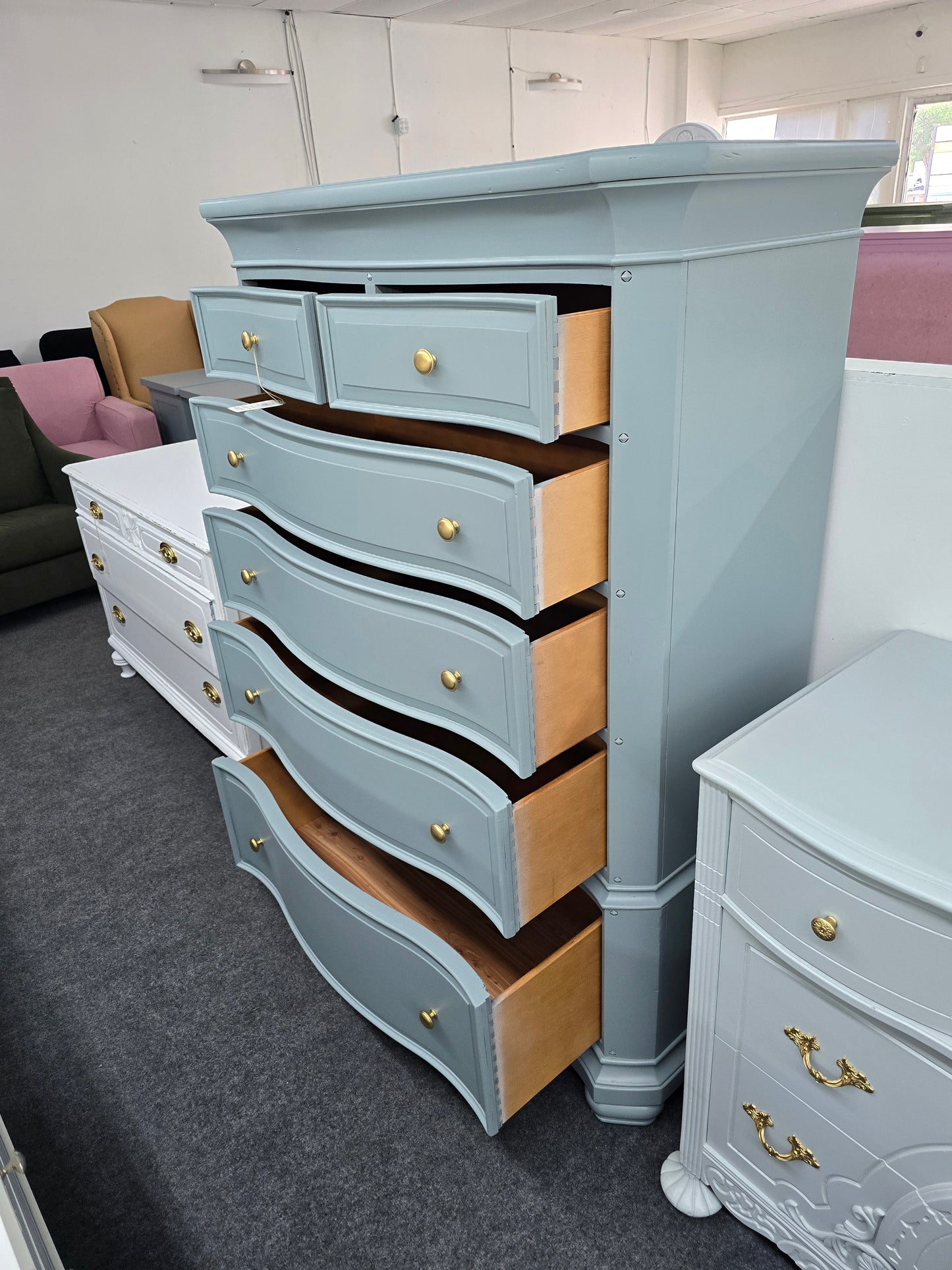 Broyhill teal tall chest