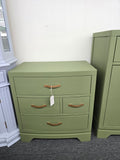 Oak moss green small dresser non symmetrical