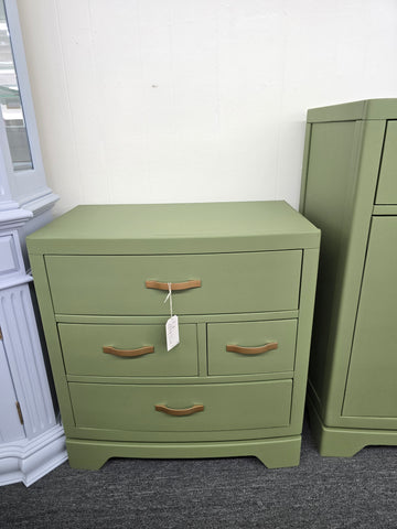 Oak moss green small dresser non symmetrical